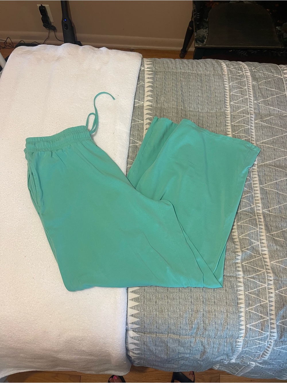 JoyLab Teal Wide-Leg Drawstring Track Pants